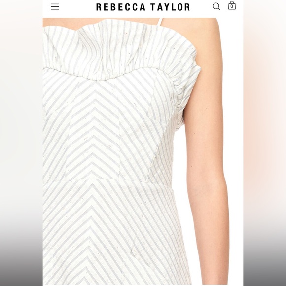 Rebecca Taylor MULTI COLOR STRIPE RUFFLE DRESS NWOT - Picture 4 of 13